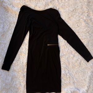 Black Long Sleeve Dress by Black